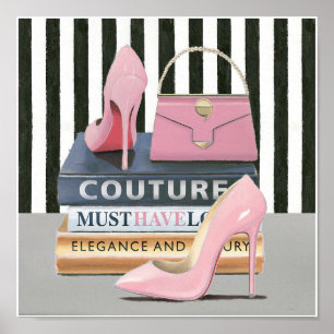Wild Apple Couture Stripes - Shoes & Bag Poster