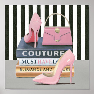 Wild Apple   Couture Stripes - Shoes & Bag Poster