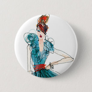 Wild Apple   Haute Couture Fashion Sketch 6 Cm Round Badge