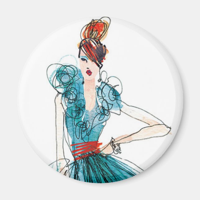 Wild Apple | Haute Couture Fashion Sketch Magnet (Front)