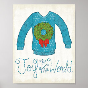 Wild Apple   Joy To The World - Christmas Sweater Poster