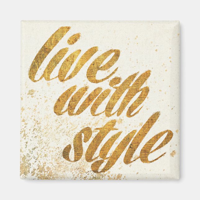 Wild Apple | Live With Style - Girly Quote Magnet (Front)