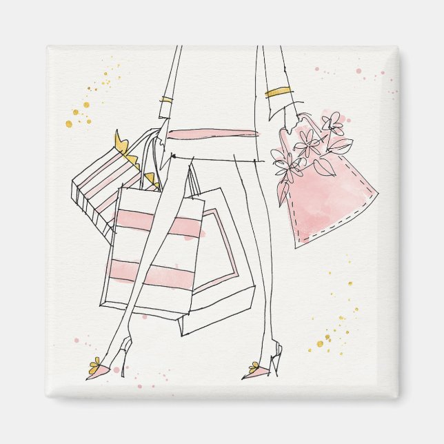 Wild Apple | Modern Pink Fashion Sketch Magnet (Front)