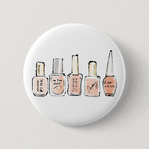 Wild Apple Modern Pink Nail Polish Sketch 6 Cm Round Badge