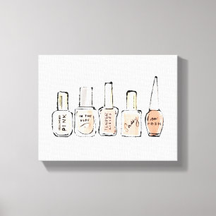 Wild Apple   Modern Pink Nail Polish Sketch Canvas Print