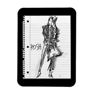 Wild Apple   Posh - Edgy Vintage Sketch Magnet