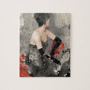 Wild Apple   Vintage Watercolor Woman Jigsaw Puzzle