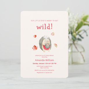 Wild Apple Woodland Hedgehog Mom Chef Baby Shower  Invitation