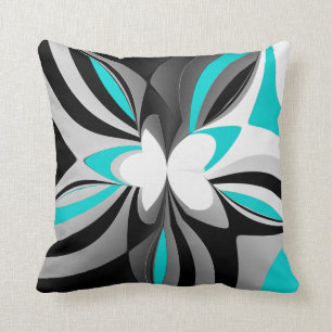 wild aqua abstract cushion