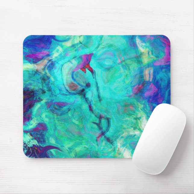 Wild Aqua Water Abstract Art Mouse Mat (With Mouse)