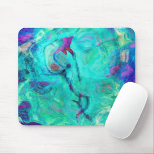 Wild Aqua Water Abstract Art Mouse Mat
