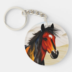 Wild At Heart - A Spirited Western Pinto Pony Key Ring