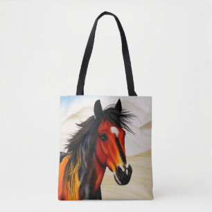 Wild At Heart - A Spirited Western Pinto Pony Tote Bag