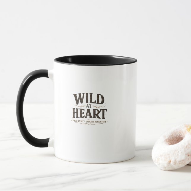​Wild At Heart Black Two-Tone Coffee Mug (With Donut)