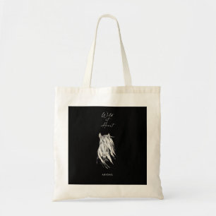 Wild at Heart Custom Name Black Bridesmaid  Tote Bag