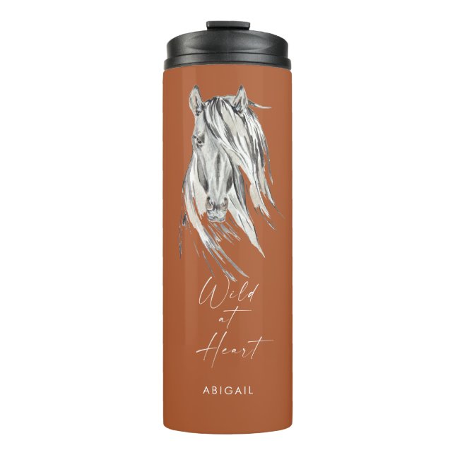 Wild at Heart Custom Name Terracotta Thermal Tumbler (Front)