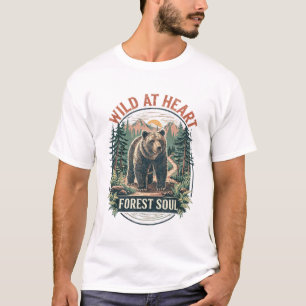 Wild At Heart Forest Soul Bear Vintage Outdoor  T-Shirt