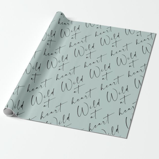 Wild at Heart Light Sage Wrapping Paper (Unrolled)