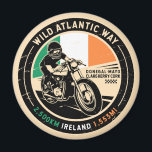 Wild Atlantic Way | Ireland | Motorcycle Magnet<br><div class="desc">Wild Atlantic Way done in a vintage,  distressed style emblem. It is a tourism trail on the west coast,  and on parts of the north and south coasts,  of Ireland.</div>