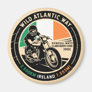 Wild Atlantic Way Ireland Motorcycle Magnet
