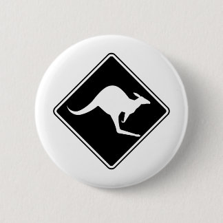 Wild Australian Kangaroo Marsupial Roo Silhouette 6 Cm Round Badge
