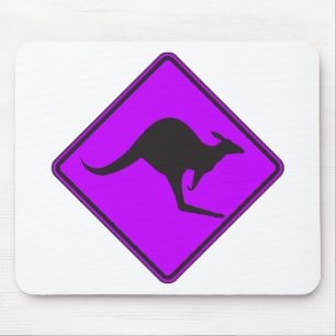Wild Australian Kangaroo Marsupial Roo Silhouette Mouse Mat