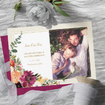 Wild Autumn Bouquet | Photo Save the Date Announce