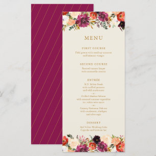 Wild Autumn Bouquet Wedding Menu