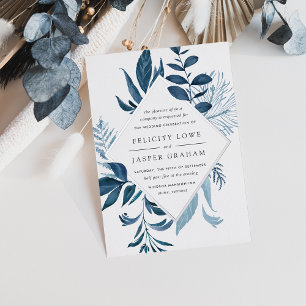 Wild Azure   Blue Watercolor Foliage Wedding
