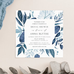 Wild Azure Bridal Shower Invitation Square