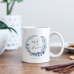 Wild Azure Maid of Honour Coffee Mug<br><div class="desc">A sweet and elegant gift for your maid of honour, our custom mug features a blue and white watercolor botanical wreath with "maid of honour" inscribed inside in hand lettered script. Personalise with your wedding date beneath. Pick up a set for your entire bridal party for a perfect "getting ready"...</div>