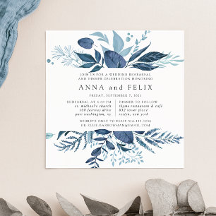 Wild Azure Rehearsal Dinner Invitation   Square