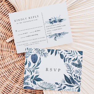 Wild Azure RSVP Postcard with Meal Choice