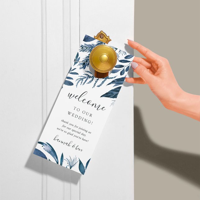 Wild Azure Wedding Welcome/Do Not Disturb Door Hanger (Creator Uploaded)