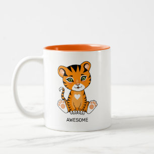 Wild Baby Tiger Animal Cartoon Two-Tone Coffee Mug