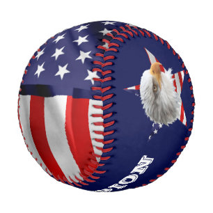 Wild Bald Eagle, The American Flag, Star Baseball