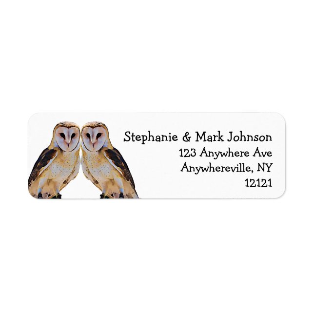 Wild Barn Owl Bird Artwork Name Personalized White (Front)