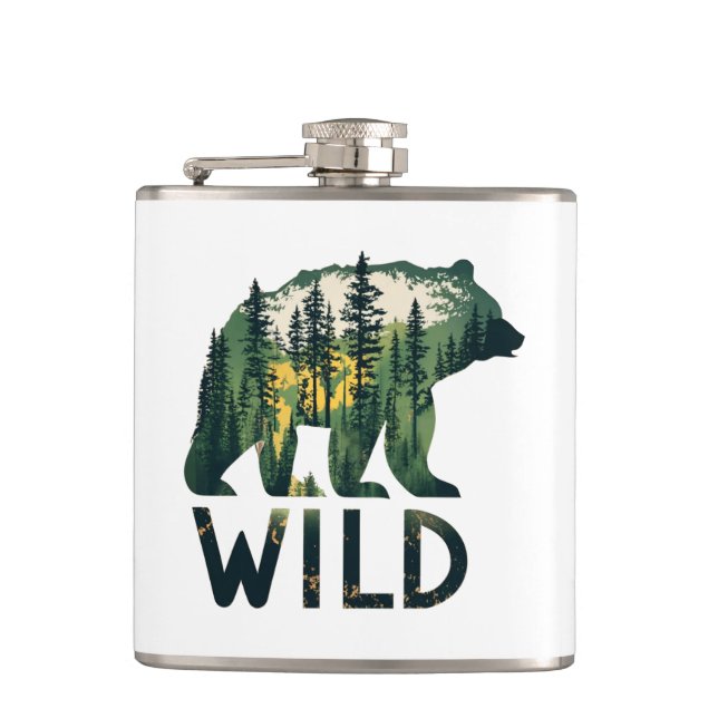 Wild Bear Outdoors Nature Hip Flask (Front)