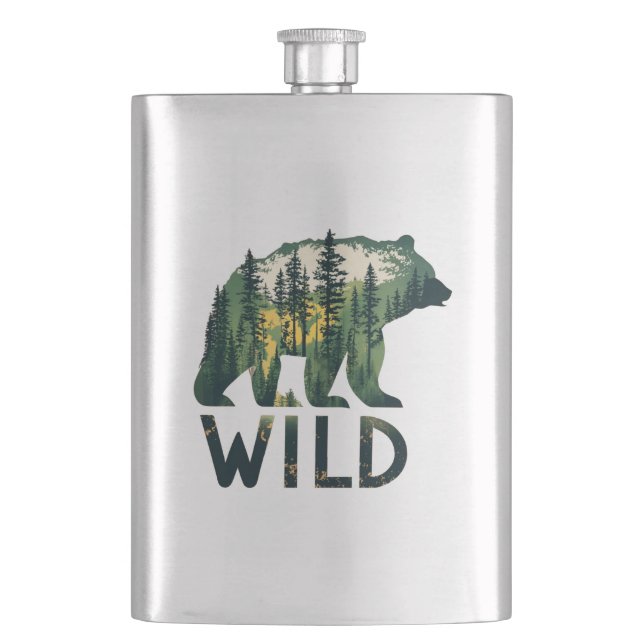 Wild Bear Outdoors Nature Hip Flask (Front)