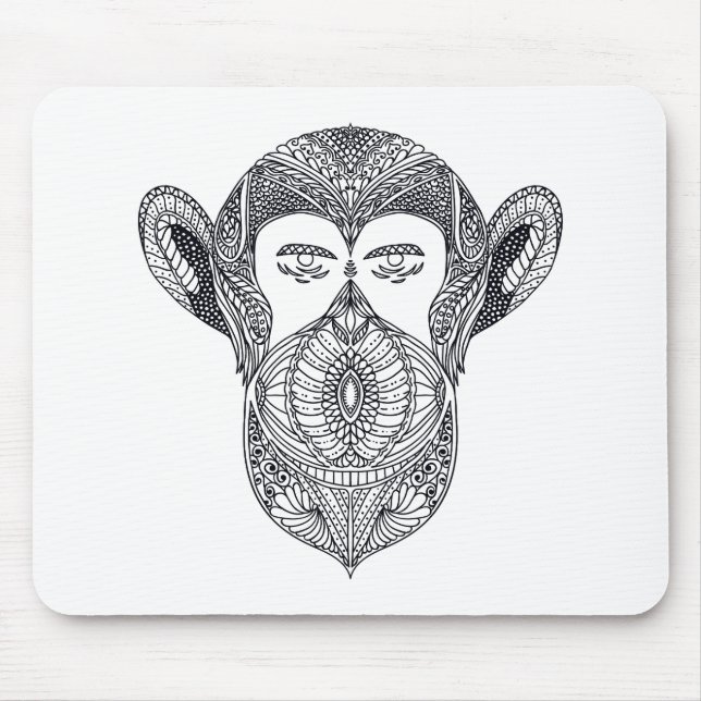Wild Beast Of The Forest Doodle Mouse Mat (Front)
