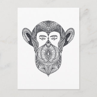 Wild Beast Of The Forest Doodle Postcard