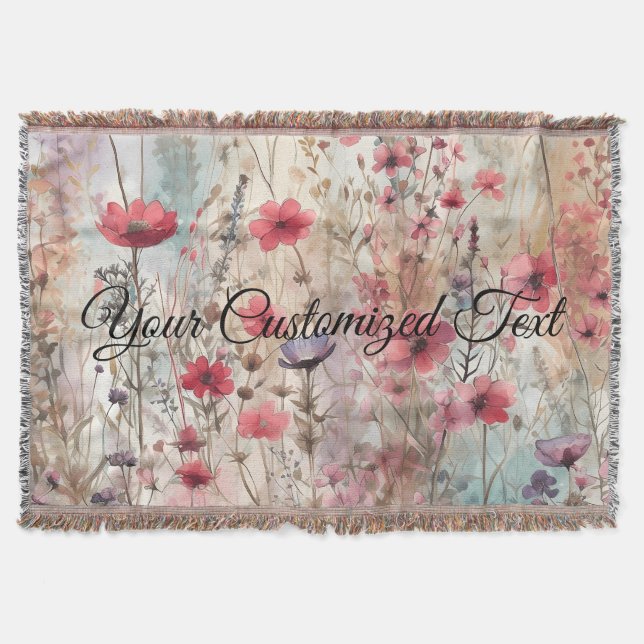 Wild Beauty Woven: Fashioned by Wildflowers Throw Blanket (Front)