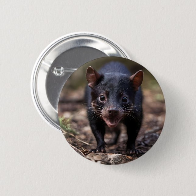 Wild Beginnings: The Young Tasmanian Devil 6 Cm Round Badge (Front & Back)