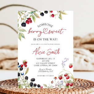 Wild berries baby shower invitation