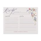 Wild berries Berry Sweet Bridal Shower Recipe Card