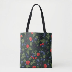Wild Berries Pattern Shoulder Tote Bag