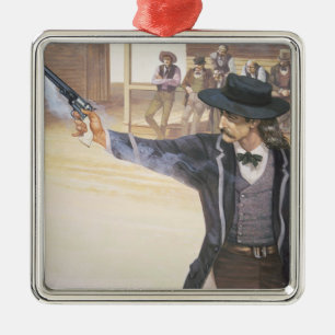 'Wild Bill' Hickok (1837-76) demonstrates his mark Metal Tree Decoration