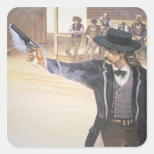 'Wild Bill' Hickok (1837-76) demonstrates his mark Square Sticker