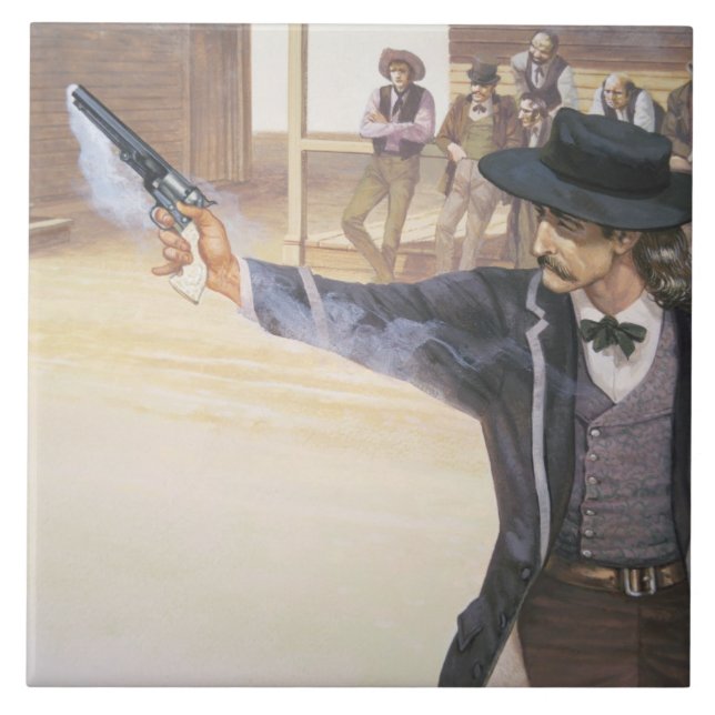'Wild Bill' Hickok (1837-76) demonstrates his mark Tile (Front)