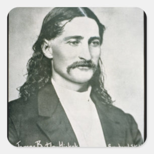 'Wild Bill' Hickok (b/w photo) Square Sticker